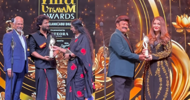 Aishwarya Rai Bachchan receiving the Best Actress award for her role in Ponniyin Selvan: II at the IIFA Utsavam 2024.